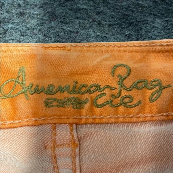 American Rag Orange and Cream Jean Shorts - Picture 3 of 4